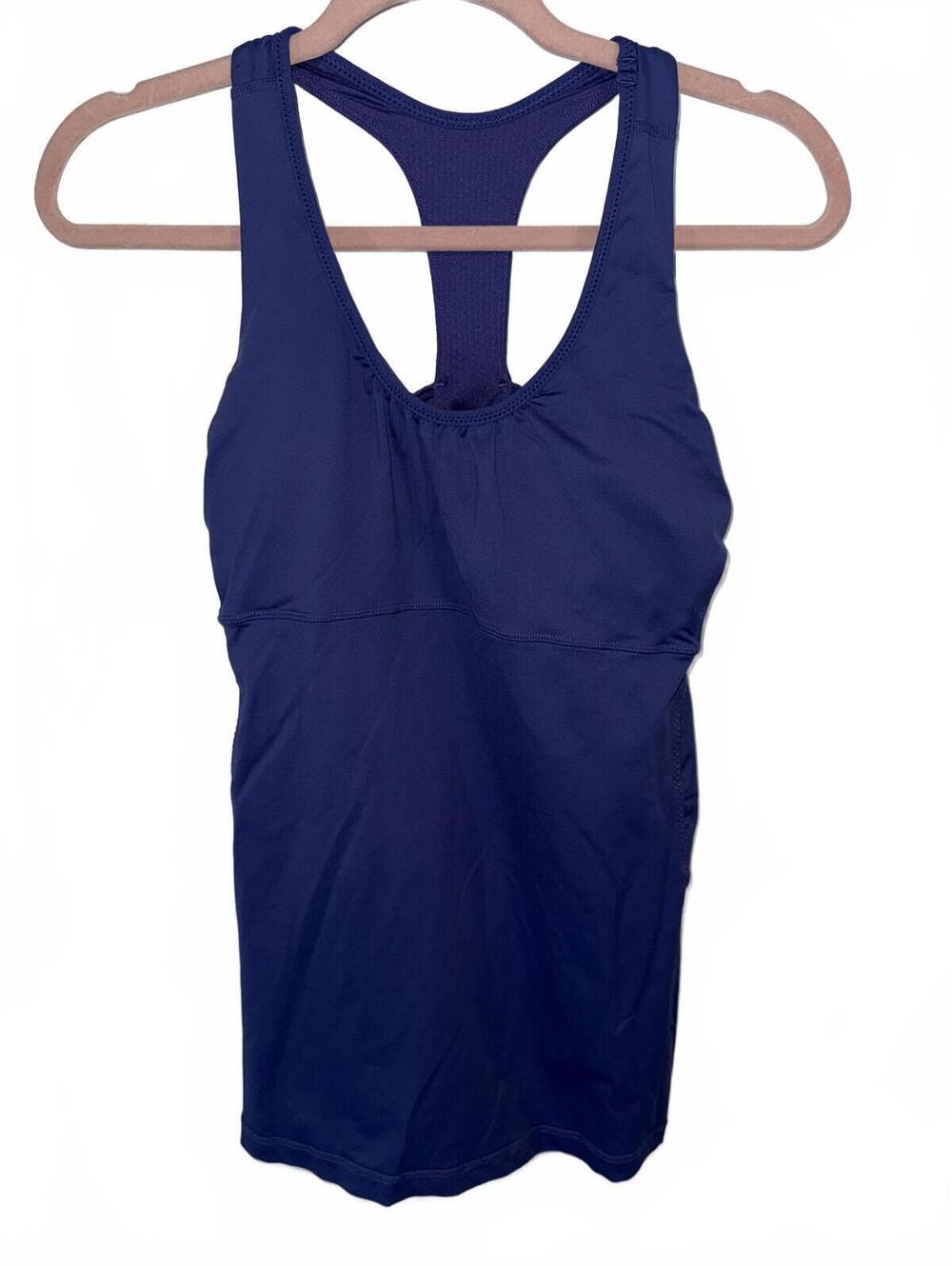 Lululemon Purple/Blue tank w/bra and pads size 10